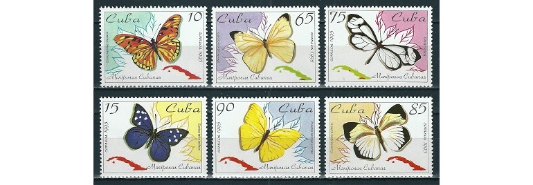 CUBA 1995 - FLUTURI - SERIE DE 6 TIMBRE - NESTAMPILATA - MNH / fluturi172